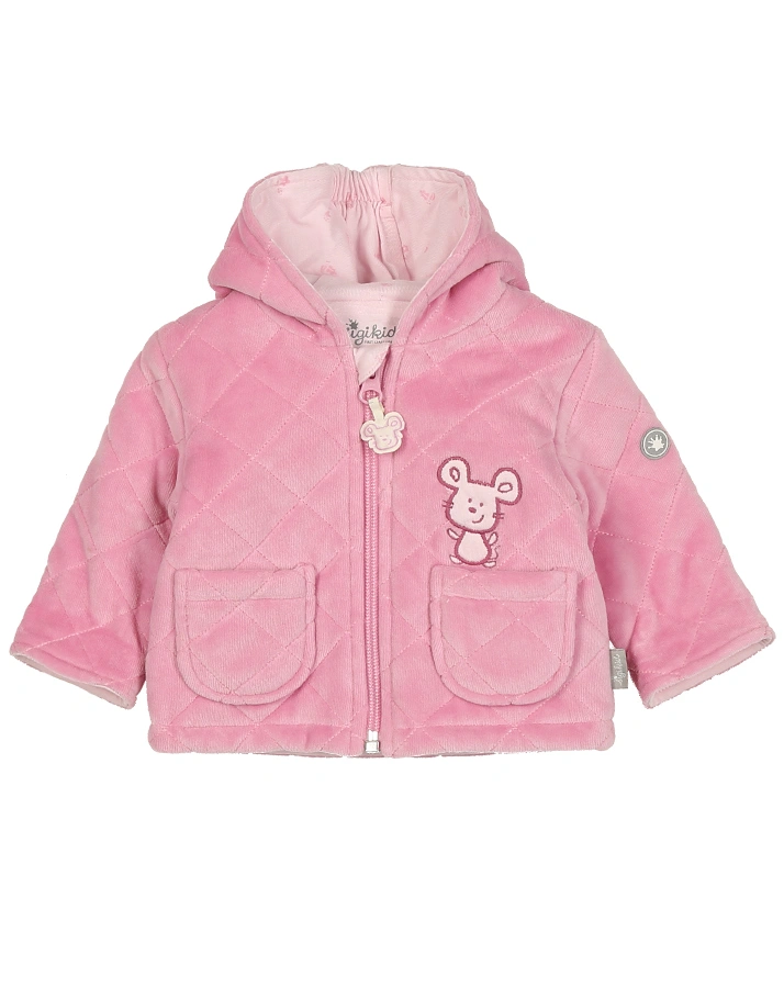 Nicki-Kapuzenjacke KLEINE MAUS wattiert in rosa