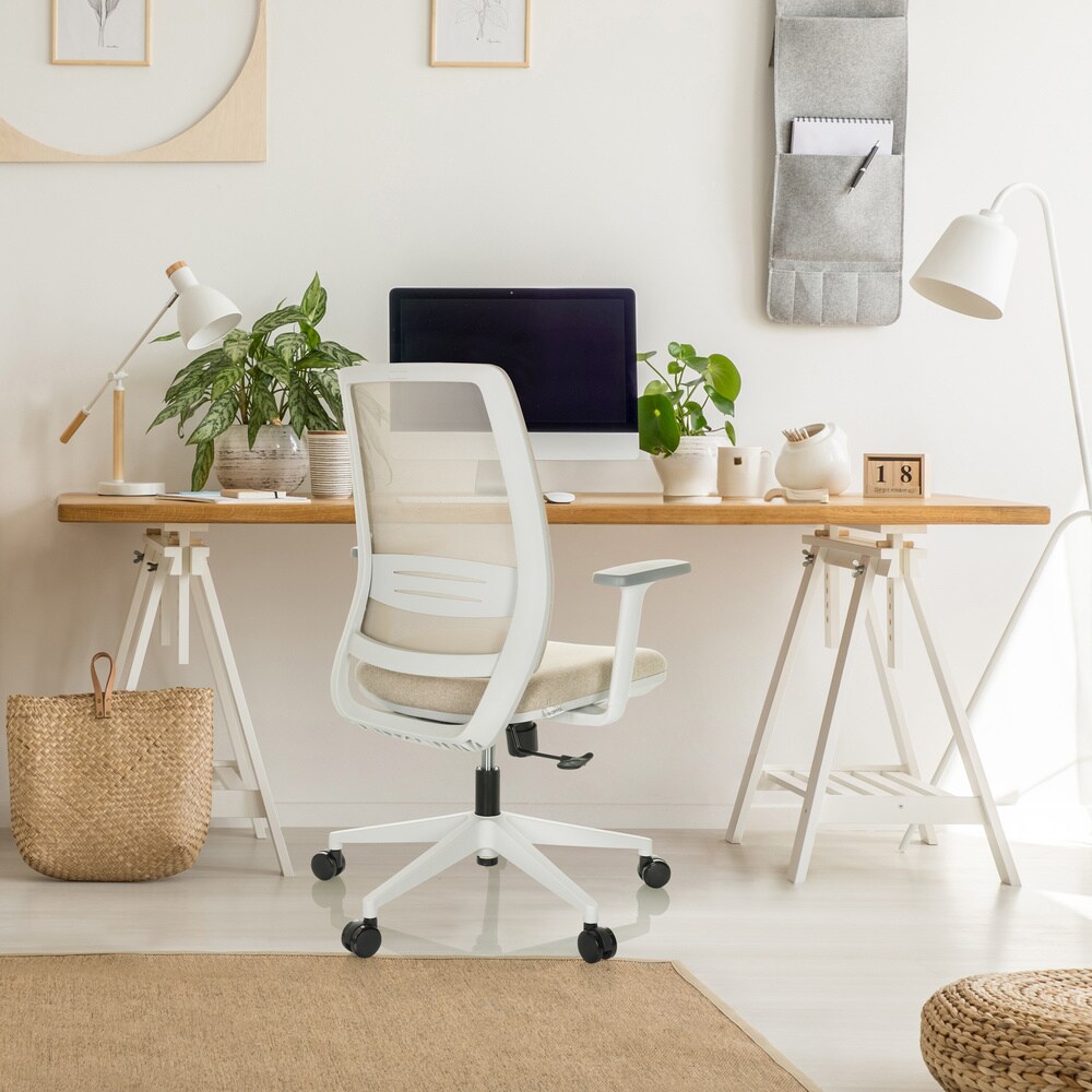 Home Office Bürostuhl PROFONDO ECO W Stoff/Netzstoff mit Armlehnen hjh OFFICE