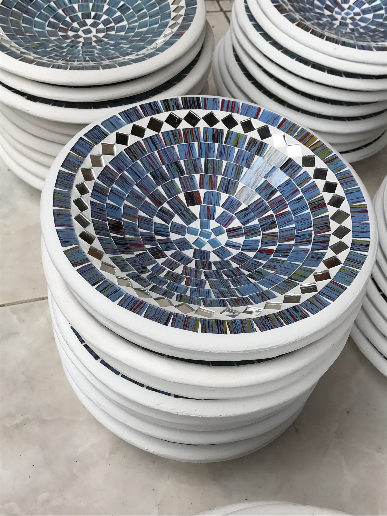 Mosaikschale 'Blue Sky', blau, drei Größen von fischer's lagerhaus