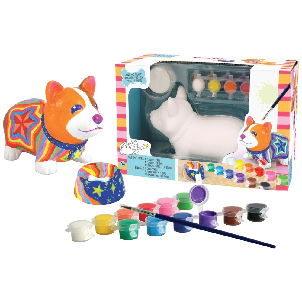 Bemal deinen eigenen Corgi-Hund und Futternapf