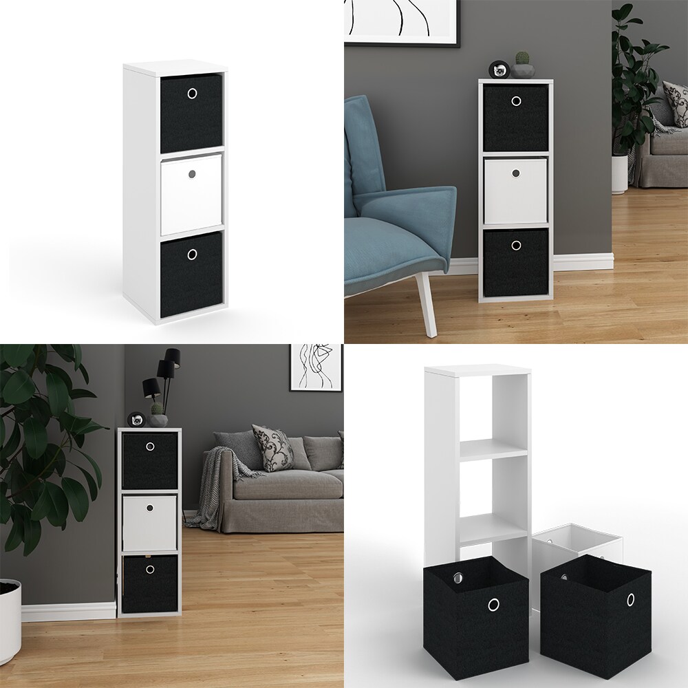 VICCO Raumteiler HYLDA 3 Fächer Weiß Standregal Regal Bücherregal Büroregal