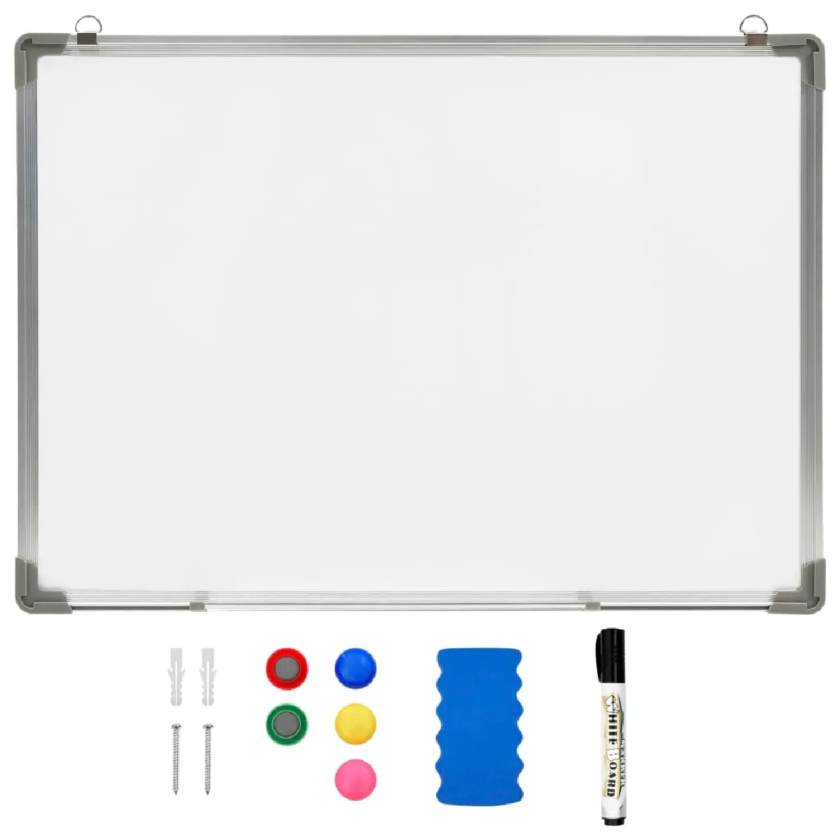 vidaXL Tableau blanc magnétique effaçable - Blanc 90x60 cm