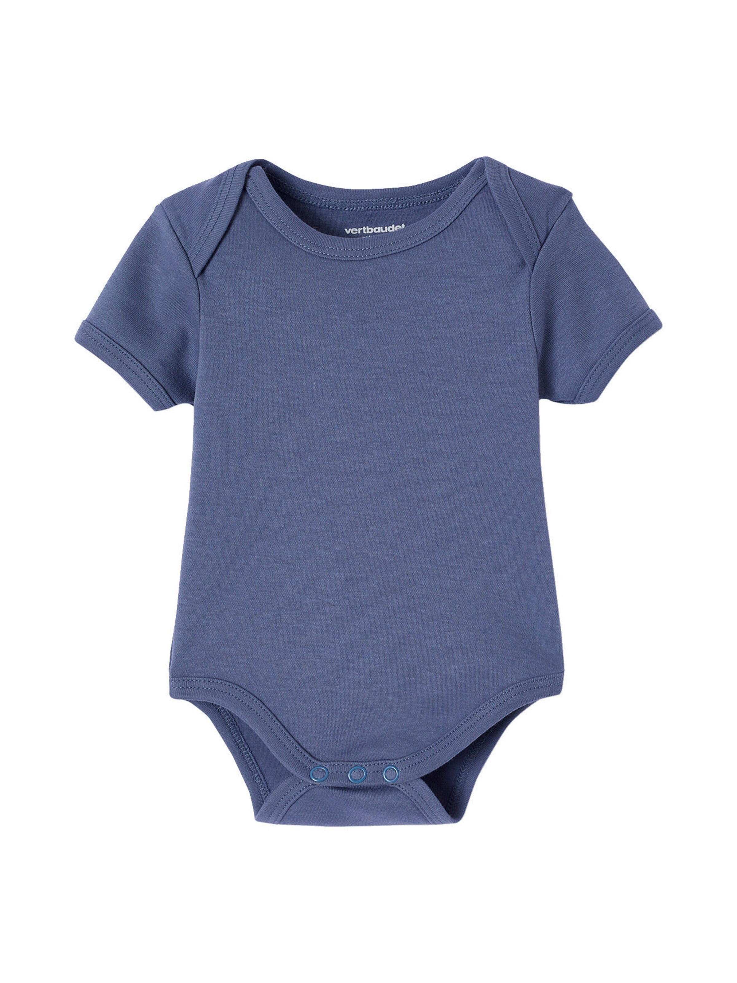 Vertbaudet Bio-Kollektion: 5er-Pack Baby Kurzarm-Bodys in Geschenkbox blau