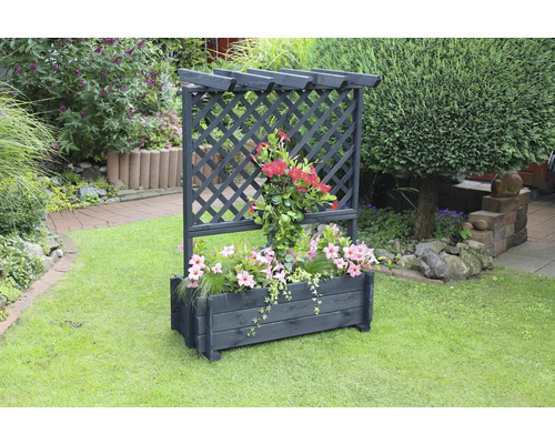 Bloembak met trellis, promadino hout, 102 x 65 x 140 cm, antraciet