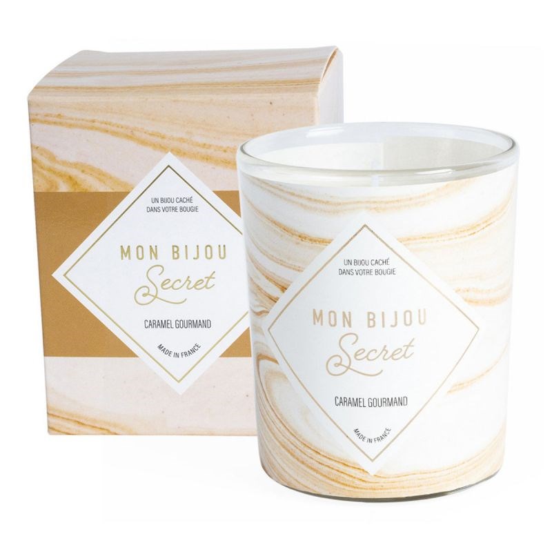 Bougie Bijou Bracelet argenté - Parfum Caramel gourmand - 40h
