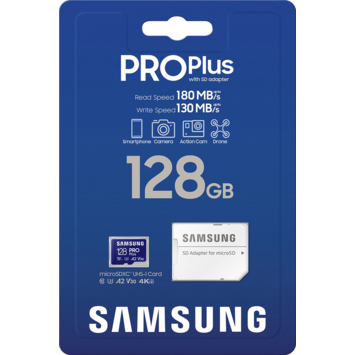 Samsung Pro Plus Micro SD-Kaart Incl. SD-Adapter 128 GB