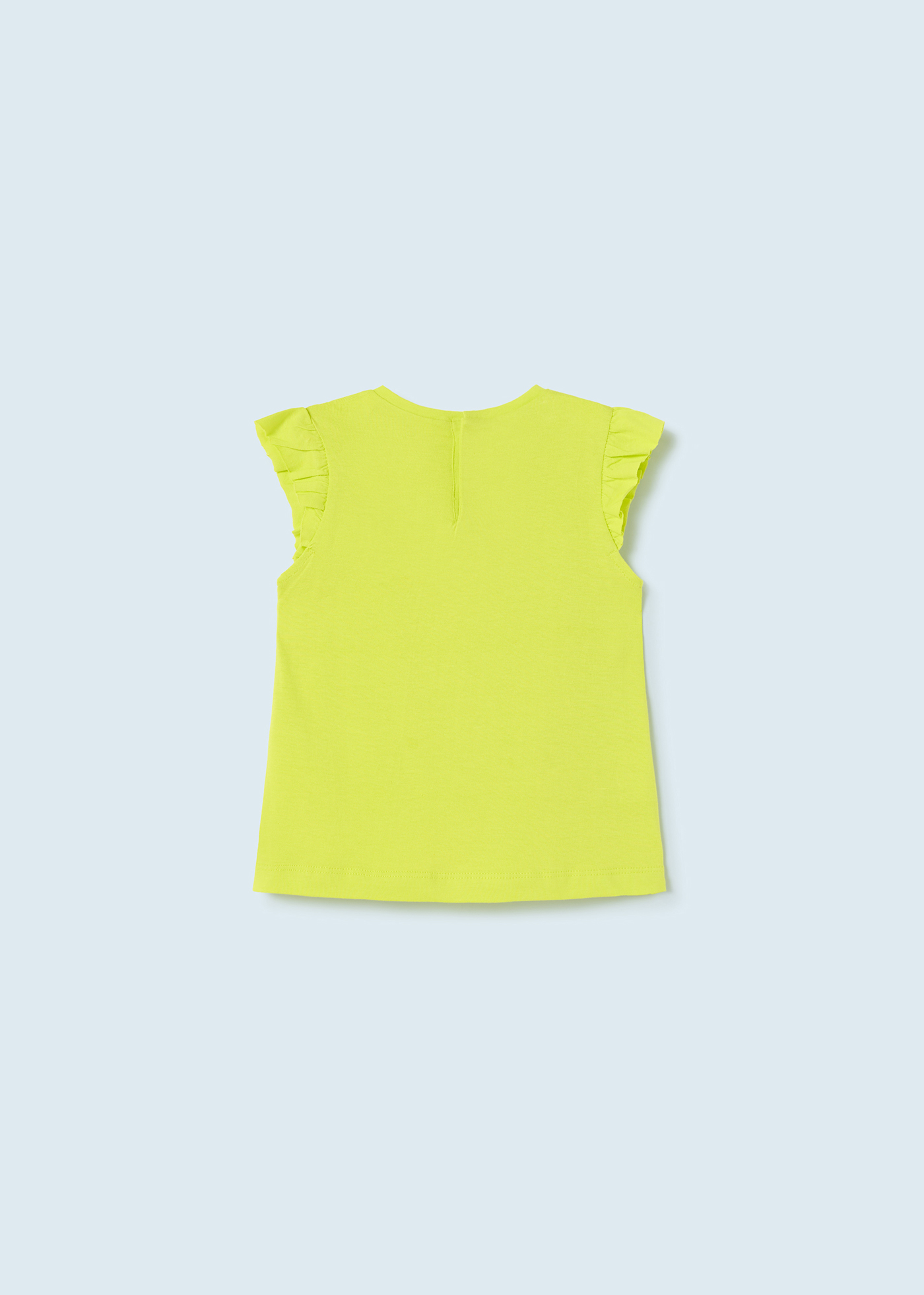 Camiseta infantil com bordado em algodão sustentável.