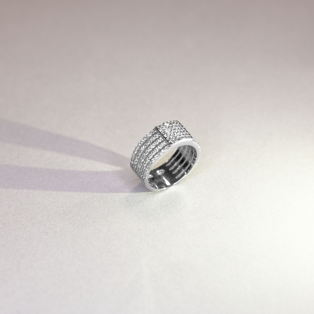 Bague argent 925 carré zirconias