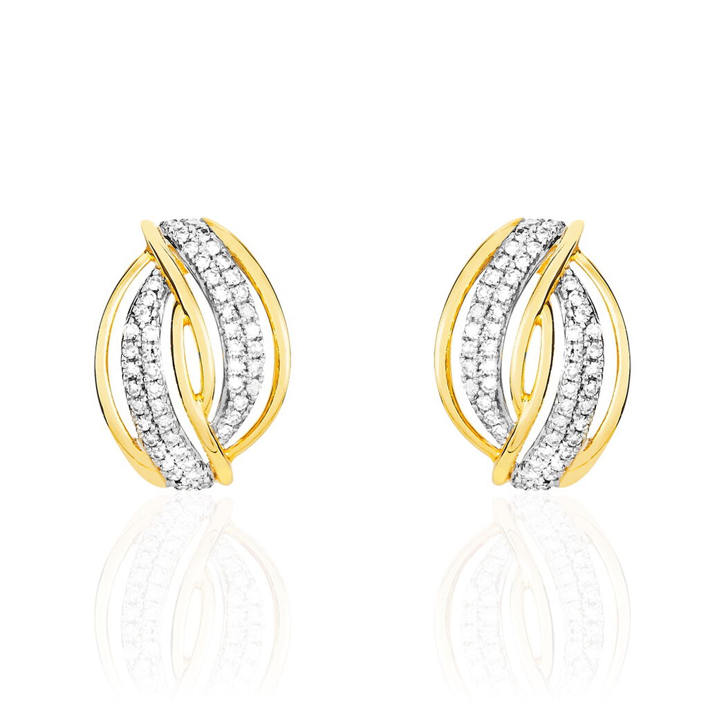 Boucles D'oreilles Puces Enora Or Jaune Diamant