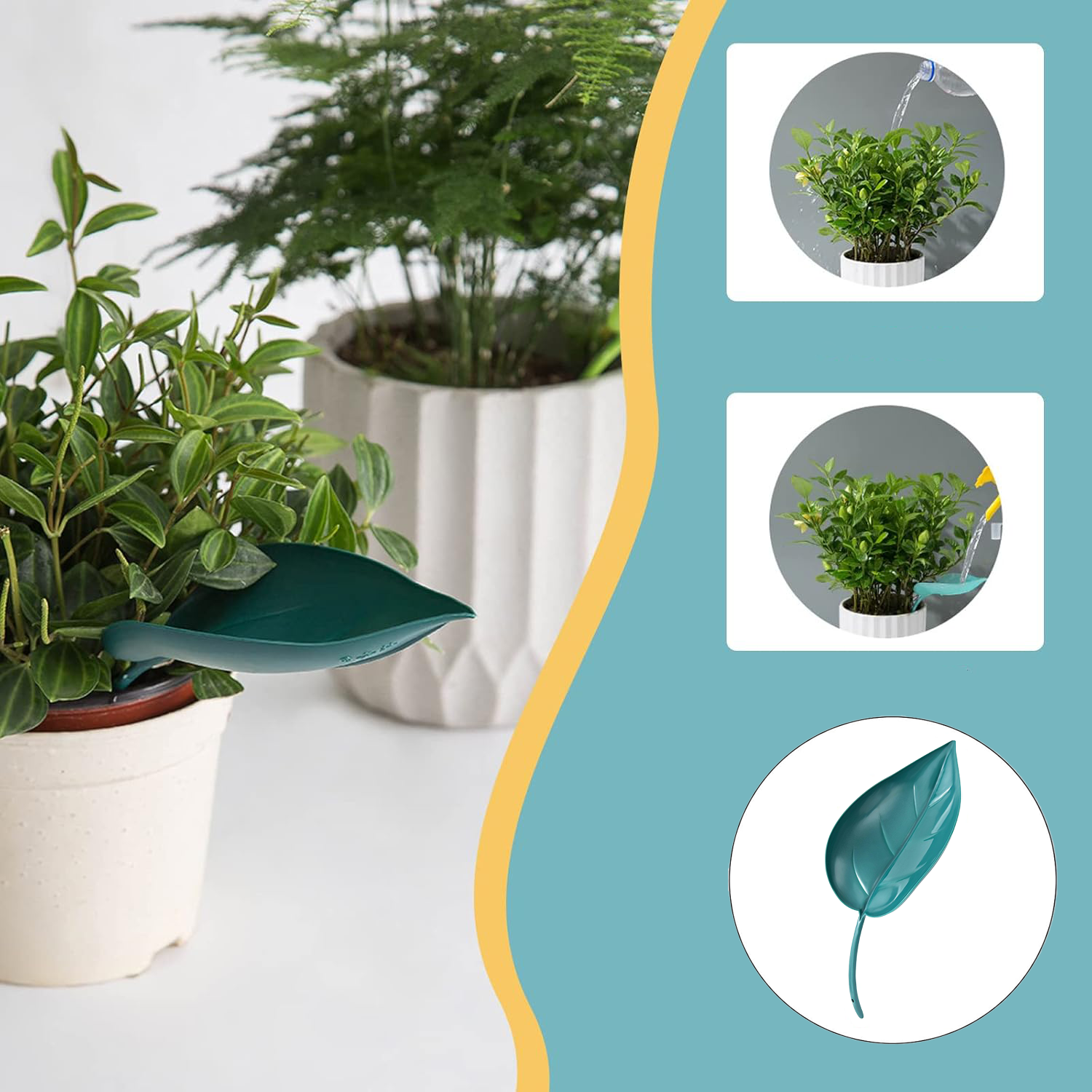 (18x7cm) Pflanzen Bewässerungs Blatt Giesstrichter Einfüllhilfe (Indoor/Outdoor) - Dunkelgrün