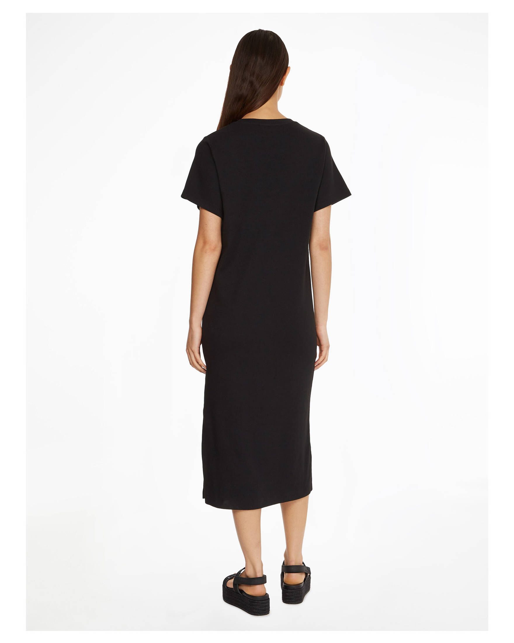 CALVIN KLEIN JEANS| Damen Kleid CK RIB LONG T-SHIRT DRESS