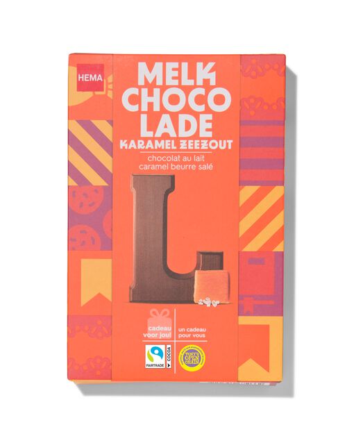 lettre L en chocolat au lait caramel beurre salé 135g