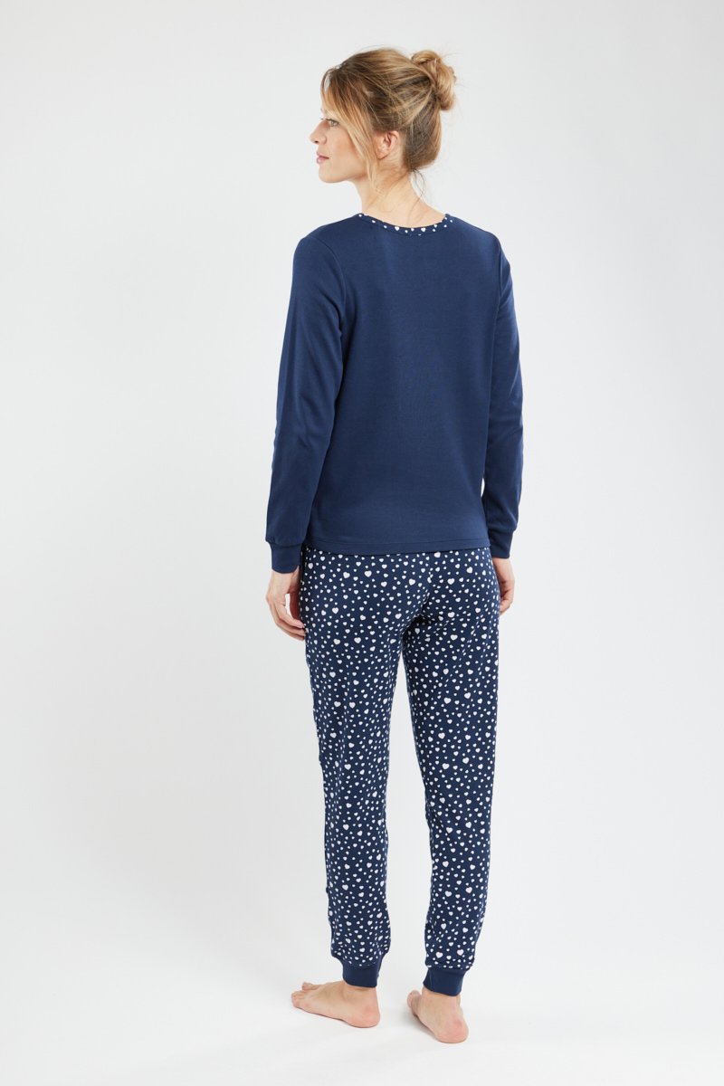Pyjama jogging à motifs - coton épais
