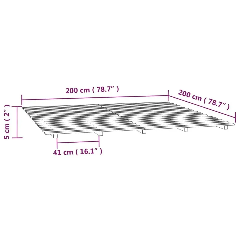 vidaXL - Tweepersoonsbed pallet - Massief grenenhout - 200x200 cm