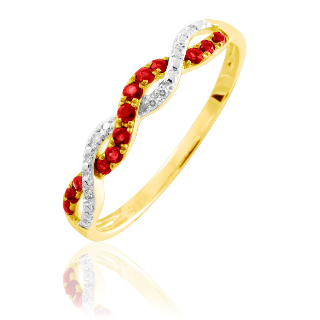 Bague Sofia Or Jaune Rubis Et Diamant