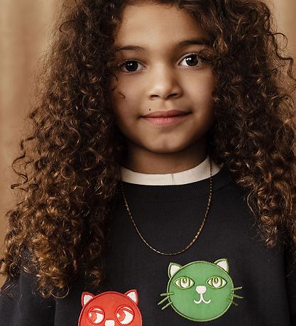 Mini Rodini Sweatshirt - Cool Katzen - Black