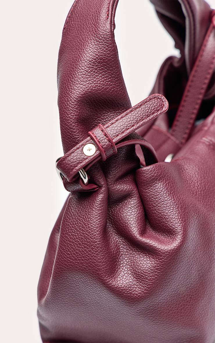 Rouge Bordeaux Mini Sac À Main Affaissé En Synthétique