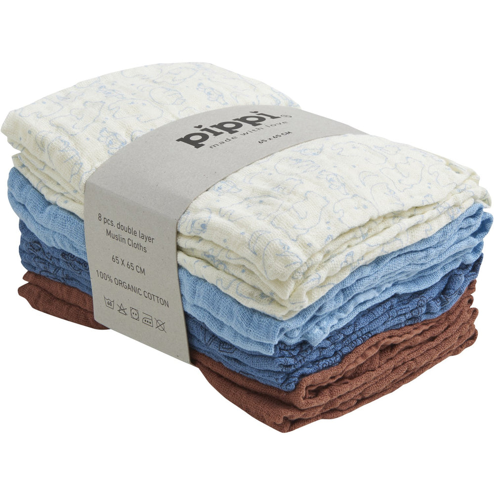 Køb Pippi Air Blue Stofbleer (8-Pack)
