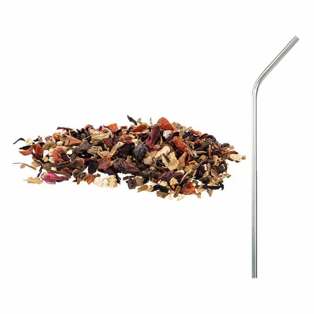 Tisane bio soirées d'hiver + 4 pailles en inox