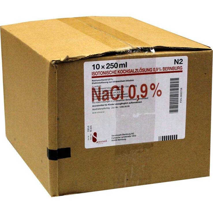 Isotonische Kochsalzlösung 0,9% Bernburg Infusionsl.PE, 10X250 ml