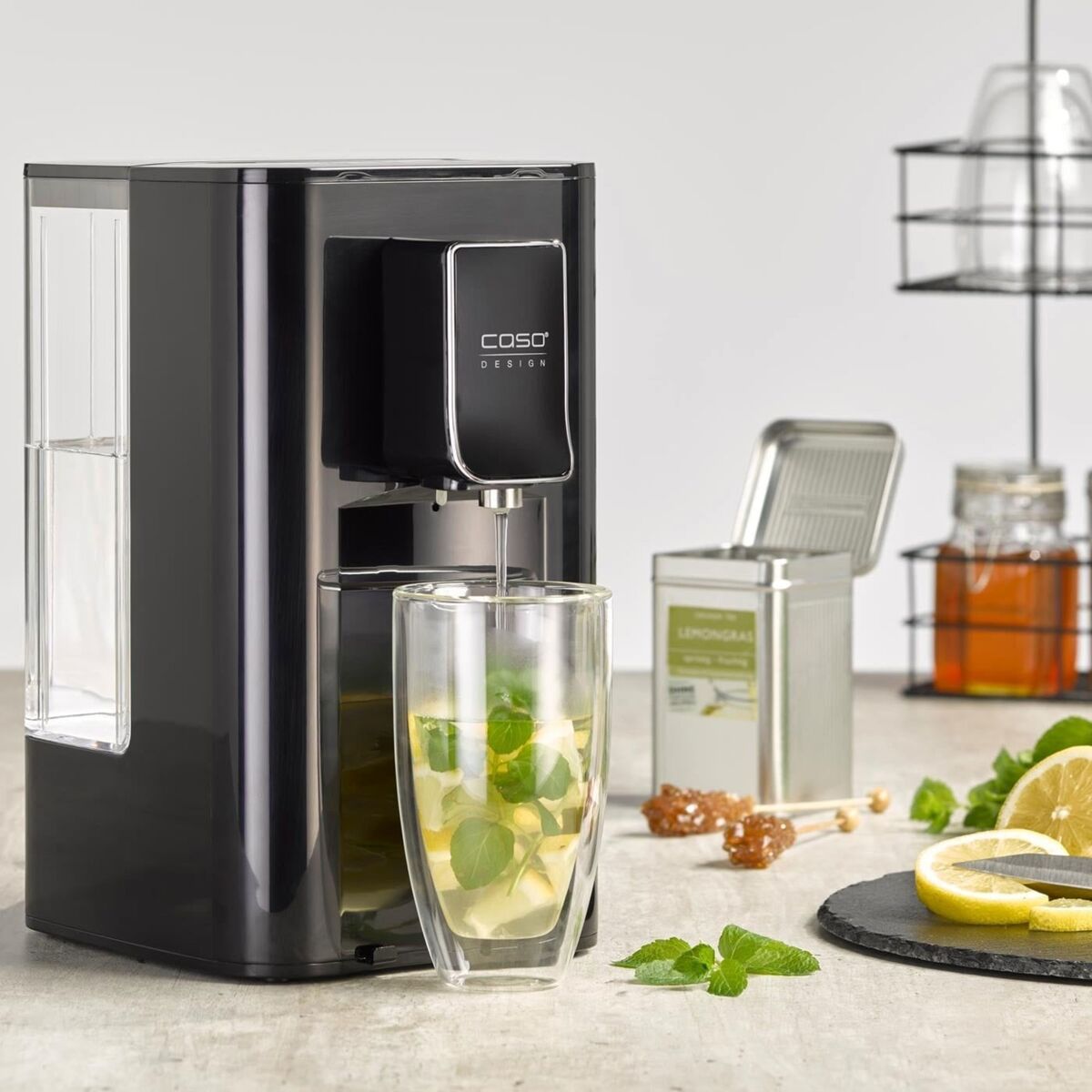 HW550 varmtvannsdispenser, stål/svart