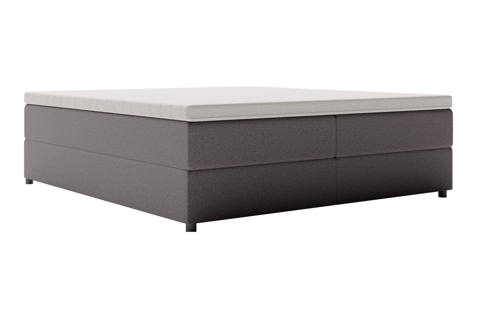 Premium 10 oppbevaringsseng 180x200 cm Magasinseng med oppbevaring, åpnes fra siden. I tekstil storm 97 grå, med medium/fast fasthetsgrad og premium 10 overmadrass,sorte ben. Sengegavl selges separat.