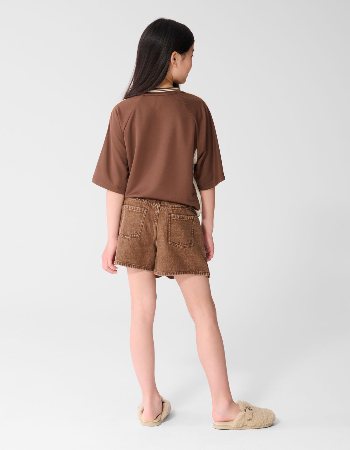 Heart Denim Skort Bruin