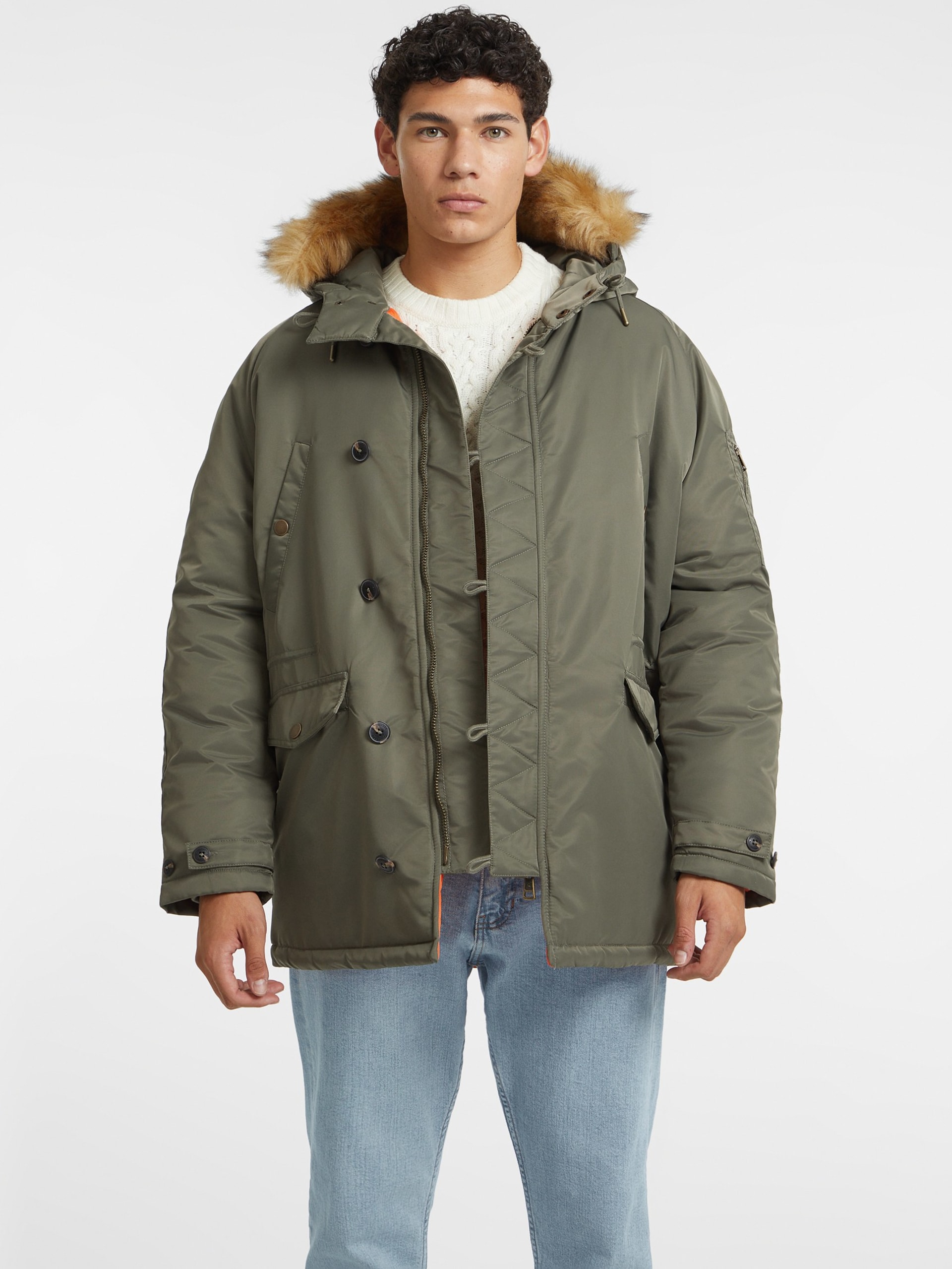 Parka de nylon com capuz