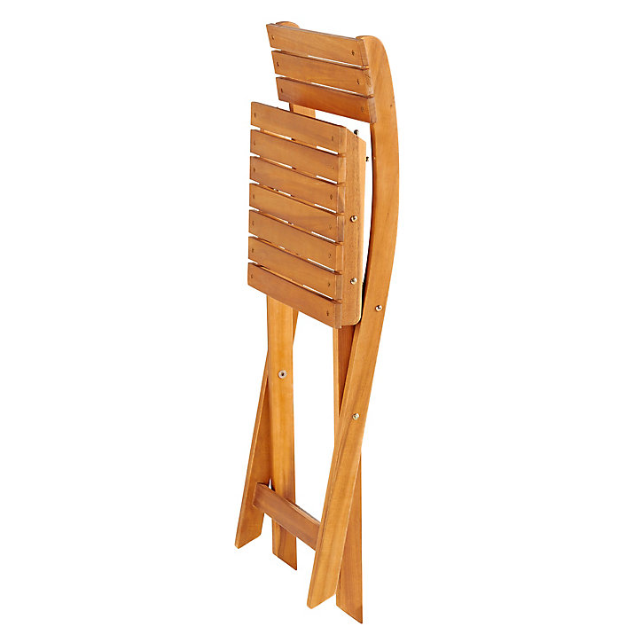 Chaise de jardin pliante GoodHome Virginia en bois d'acacia - Coloris acacia - Hauteur 79 cm