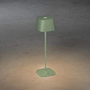 Konstsmide tafellamp Capri draadloos USB groen