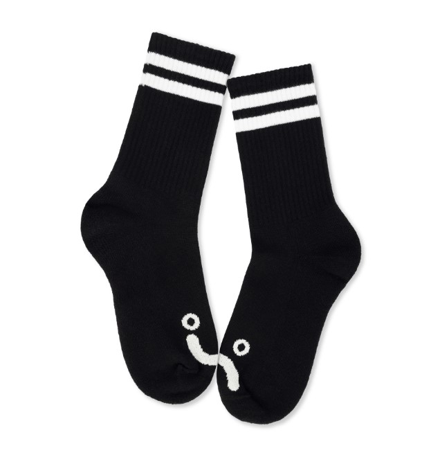 Polar Skate Co Rib Socks Happy Sad White