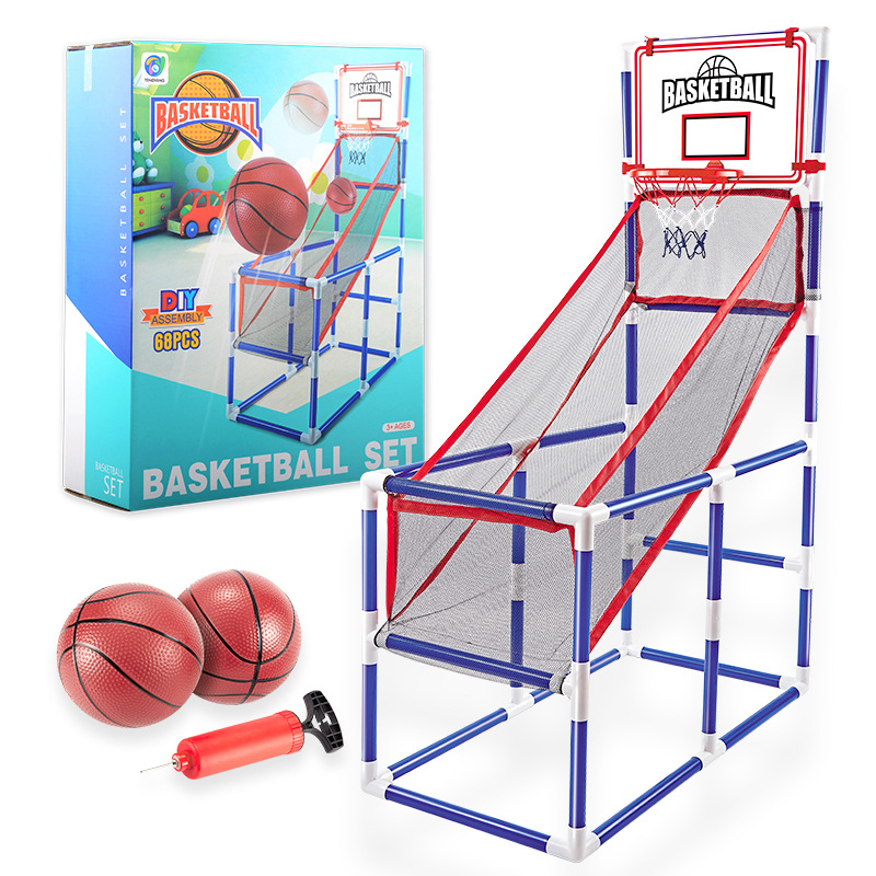 (140cm) Basketball Shoot Out Spiel für Kinder   2 Basketbälle - Blau / Rot