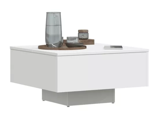 Table basse blanc 60x60x31,5 cm bois d'ingénierie