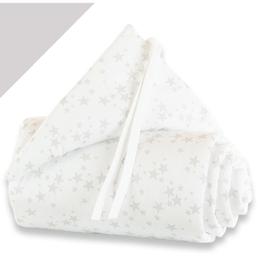 babybay® Nestchen Piqué MidiMini Sterne perlgrau 157 x 25 cm