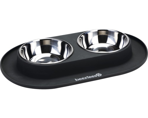 Beeztees Dinerset siliconen kom, 300 ml, 40x24 cm, antraciet