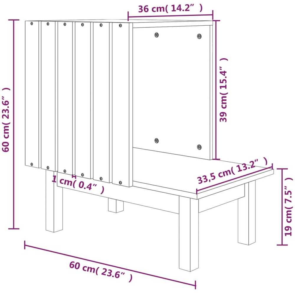 Maison pour chat marron miel 60x36x60 cm bois de pin massif