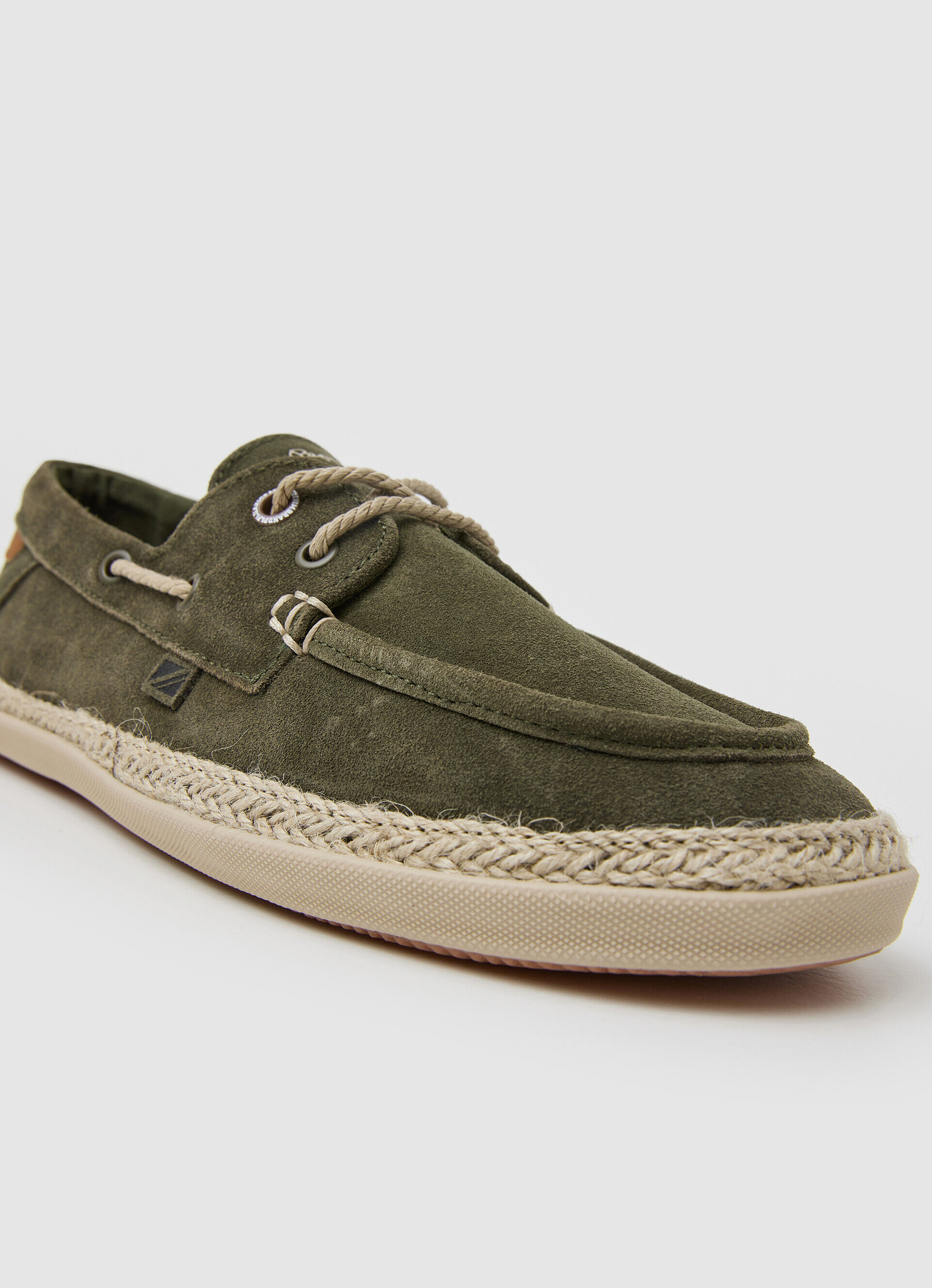 Sapatos náuticos de camurça - verde cáqui