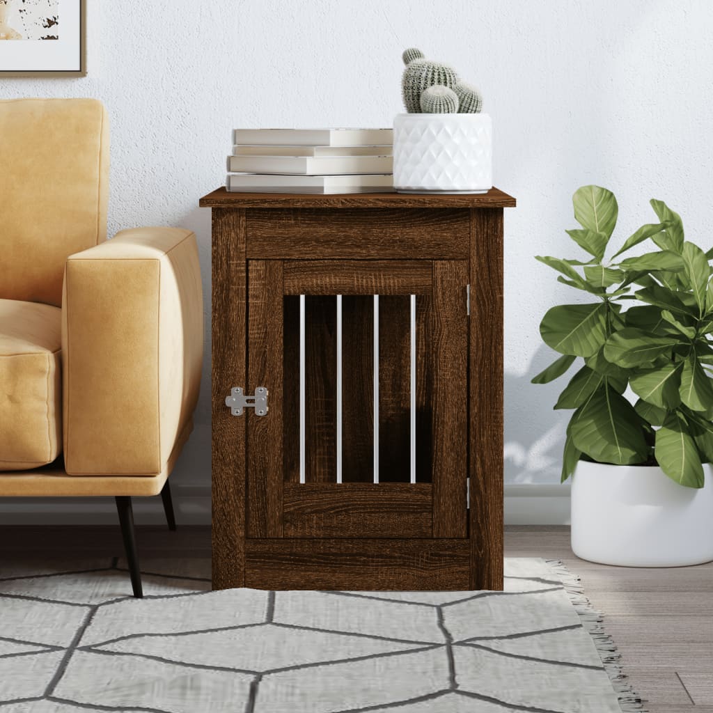 gaiola para cães vidaXL em madeira engenheirada cor carvalho marrom, 45x62x59 cm