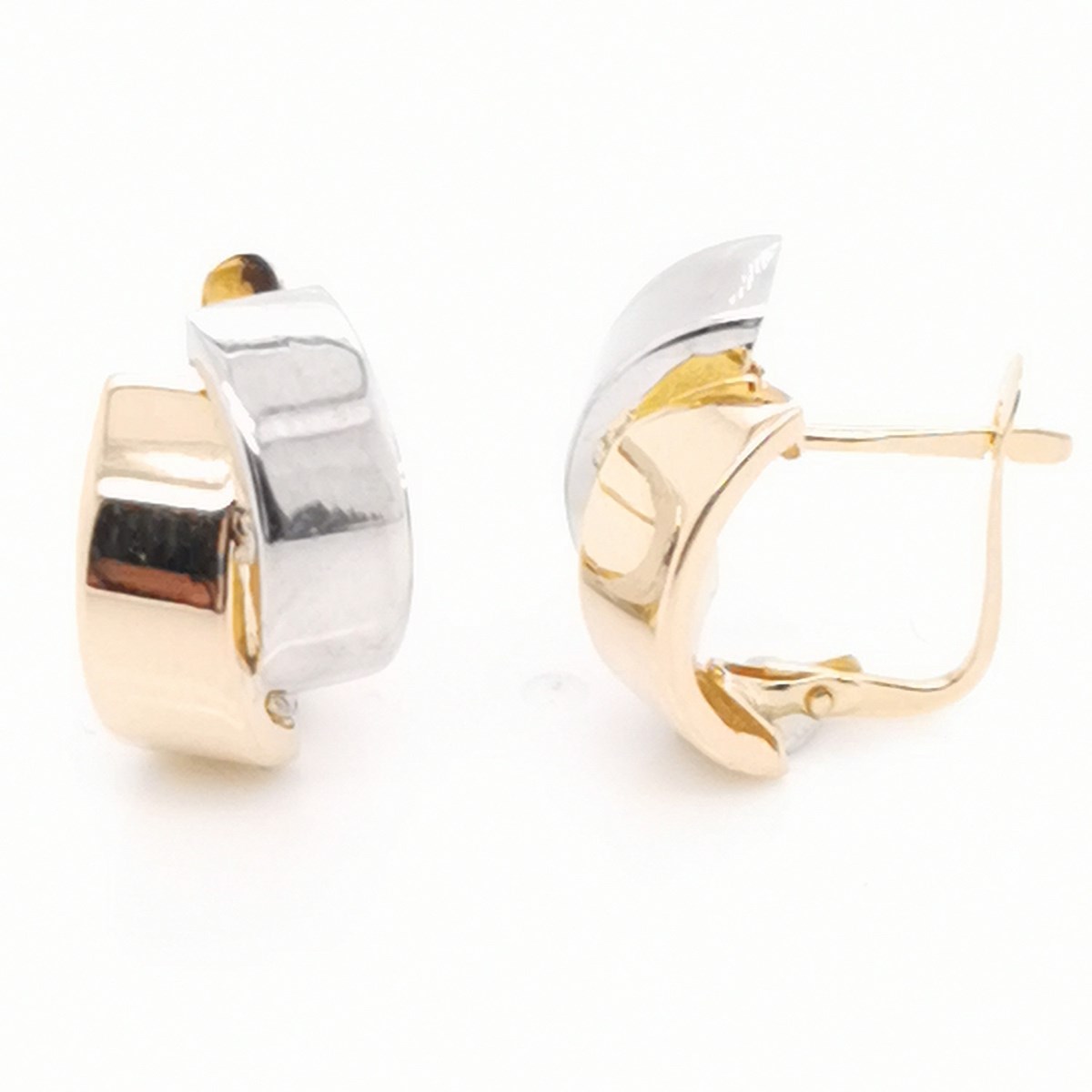 Boucles d'oreilles Brillaxis entrelacées bicolore