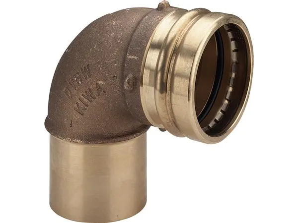 VIEGA Sanpress XL-bøjning 90 grader 76mm af rødgods nuffe/nippel, SC-Contur