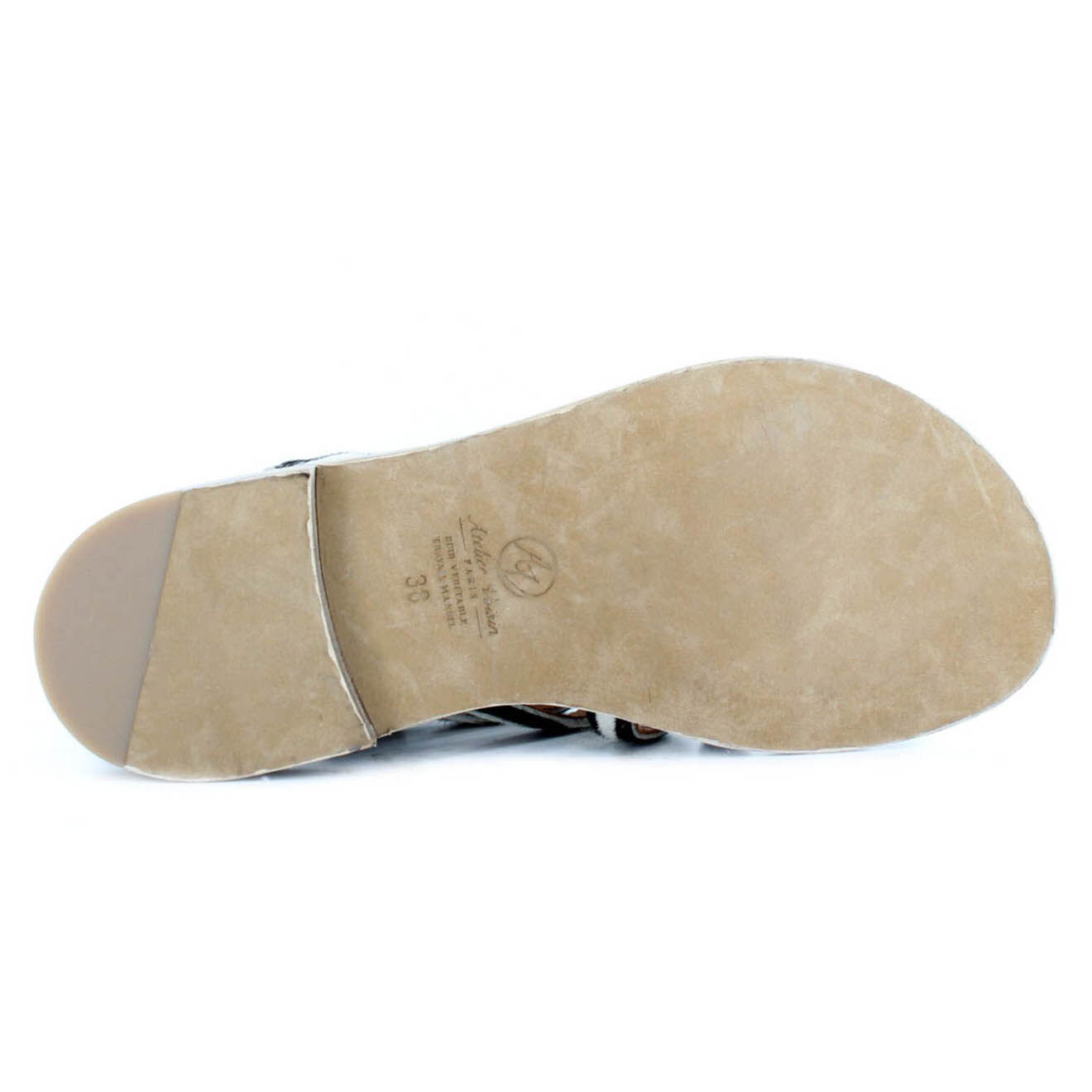 Atelier voisin Sandales en Cuir Sparte zèbre