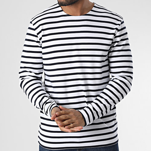 Tee Shirt Manches Longues A Rayures Briac Stripe Blanc