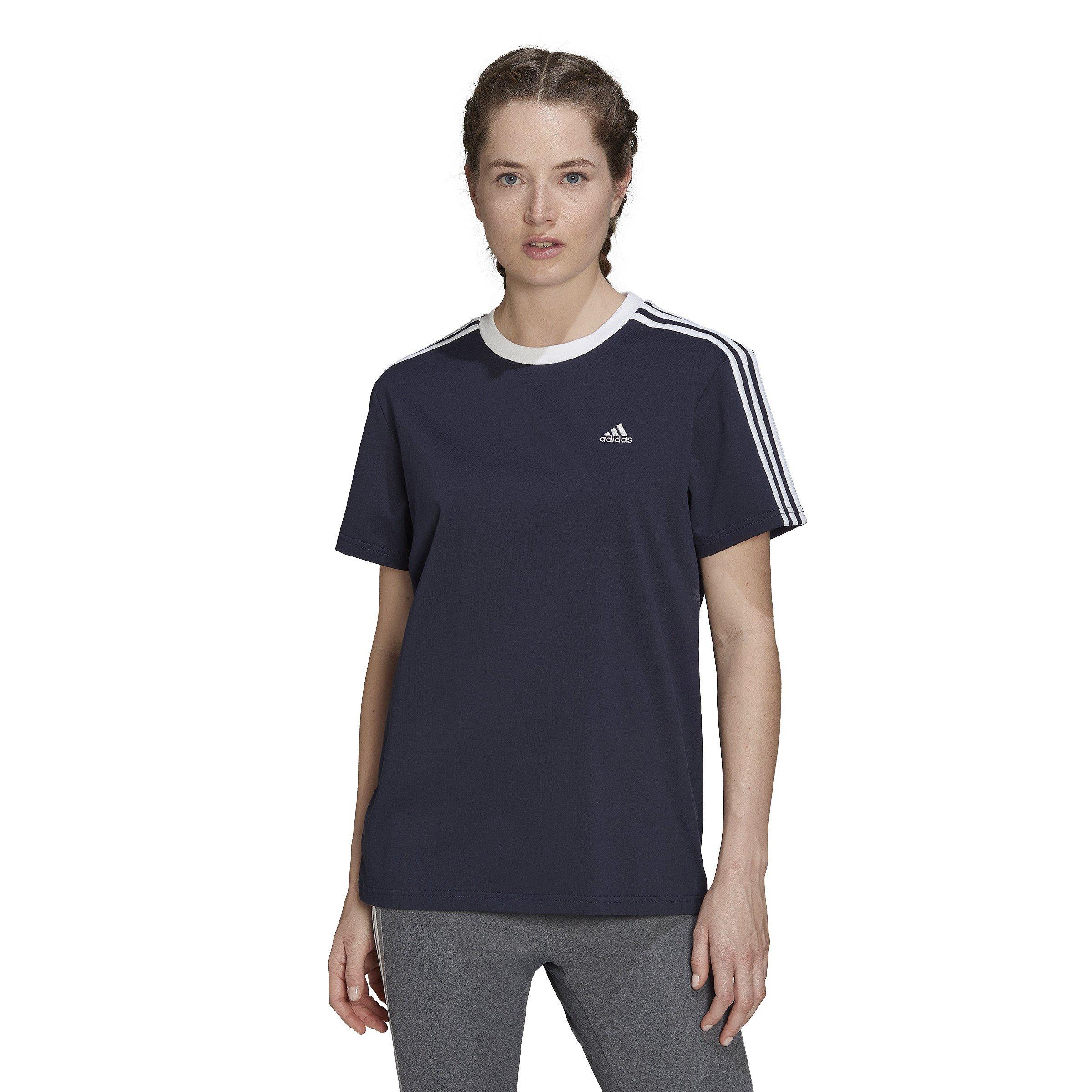adidas Essentials 3 Stripe T-Shirt Womens