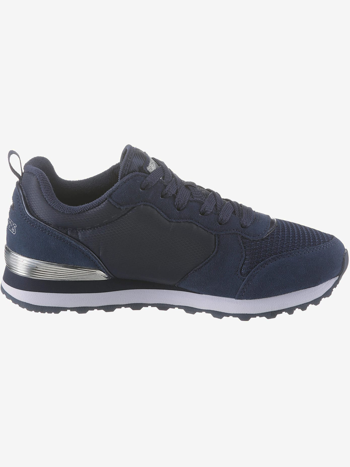 Baskets sneakers hybrides skechers en cuir velours doux, textile et synthétique