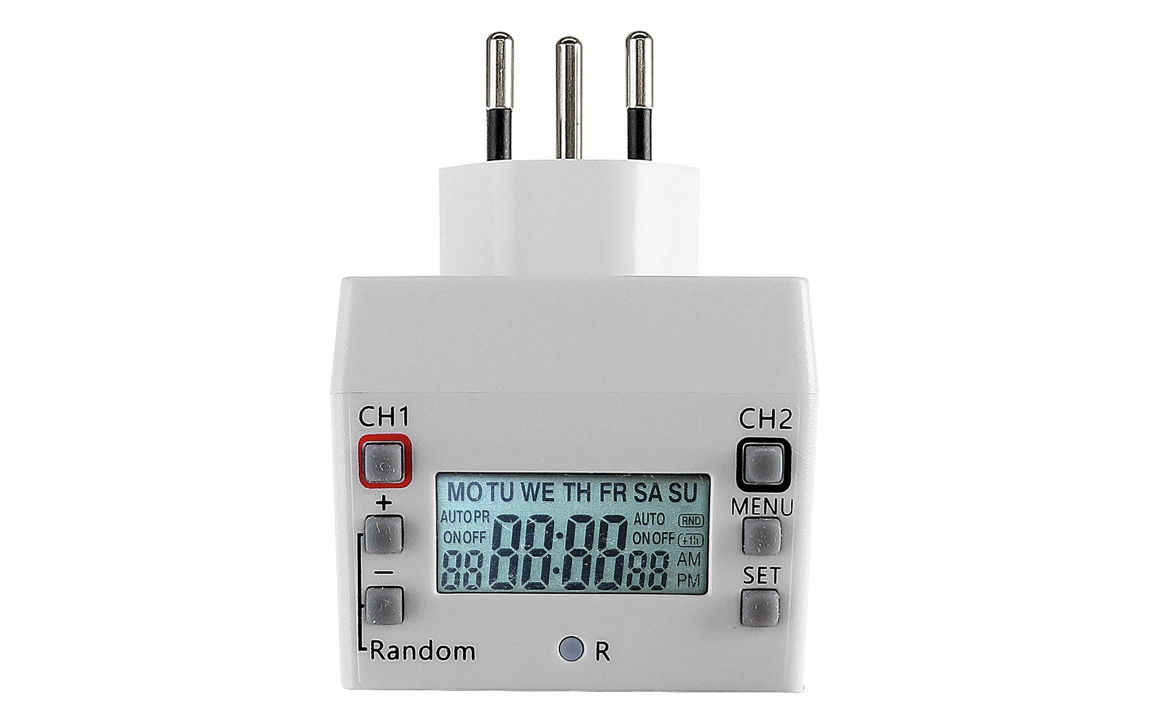 Timer Digital, 2xT13, 20 Programme DigitalDigitaler Timer mit LED Display und 2x T13 Steckdosen