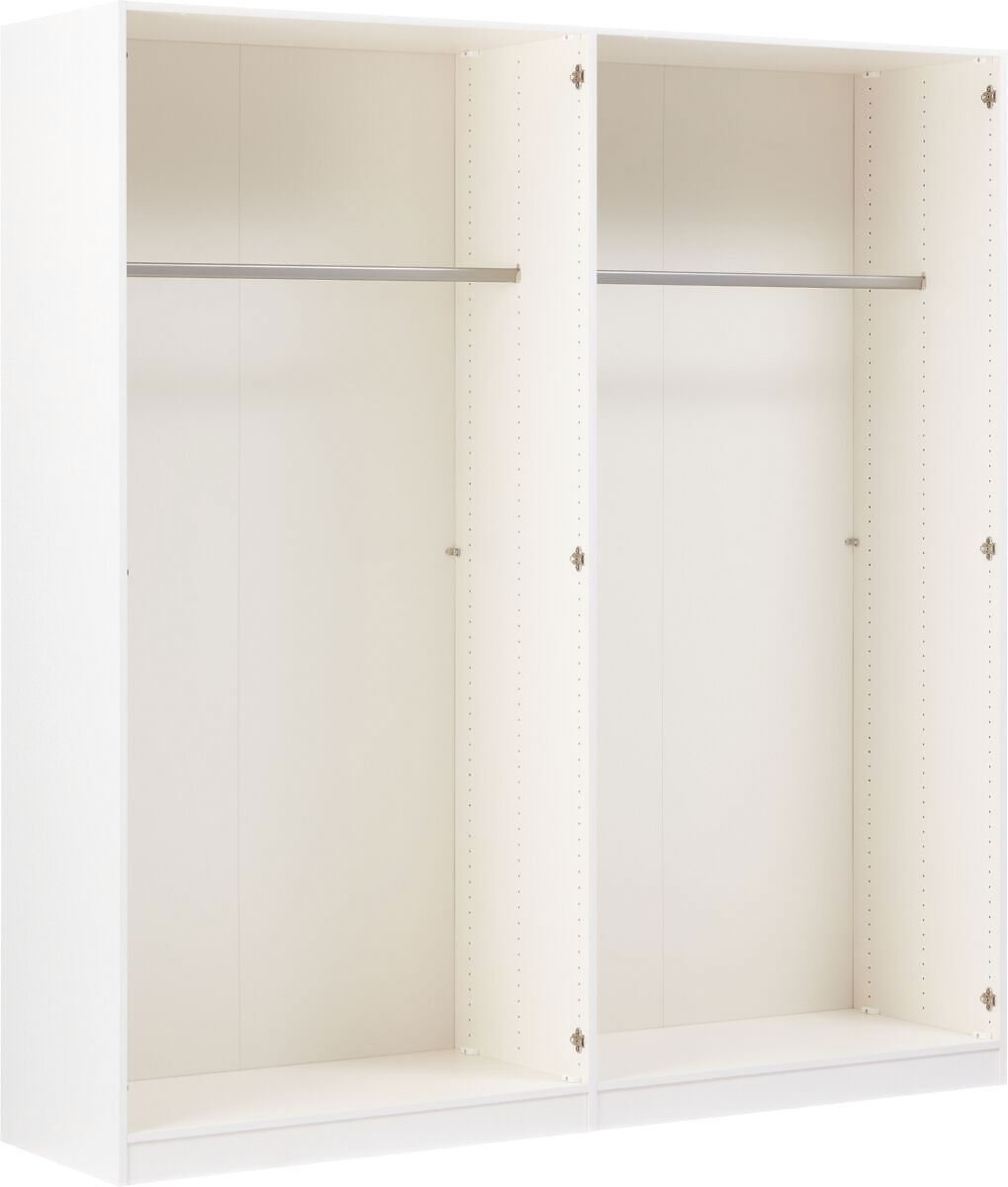 MODUL Drehtürenschrank - Weiss / Nussbaum / B: 203.0 cm x T: 59.0 cm x H: 220.0 cm