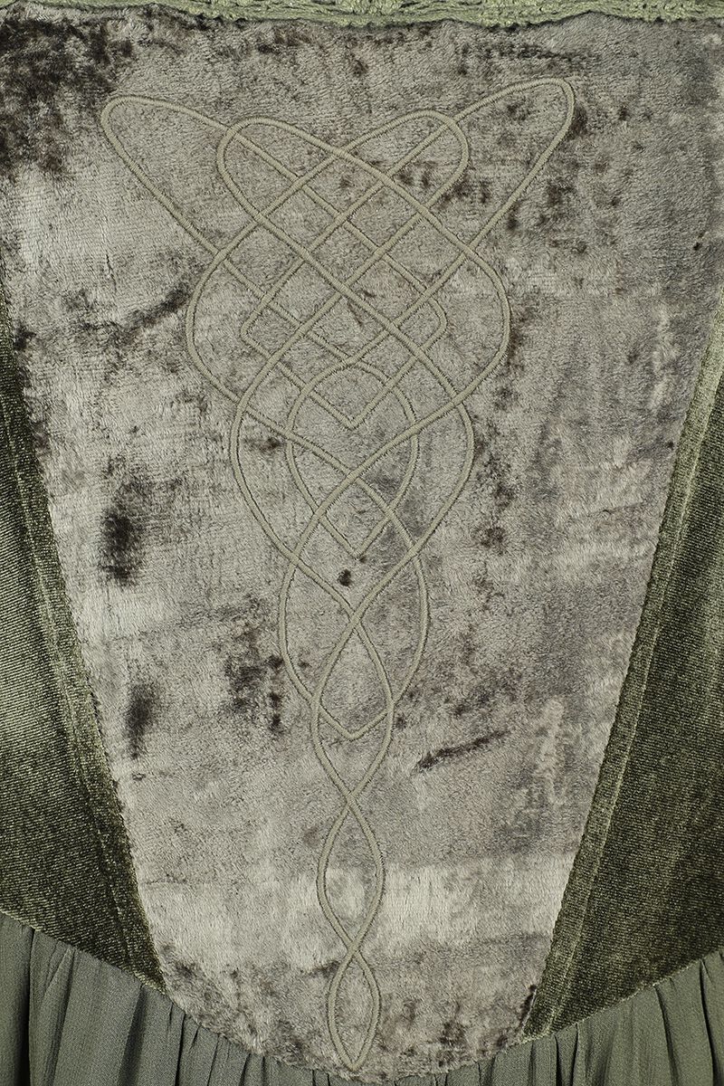 Celtic Dress With Velvet Details | Gothicana by EMP Robe longue