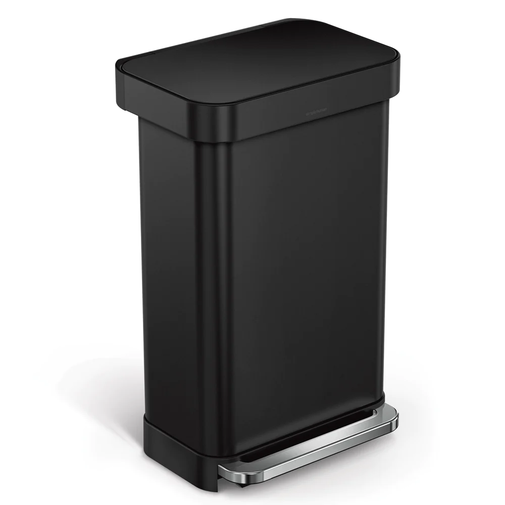 Poubelle rectangulaire à pédale avec réserve à sacs Simplehuman