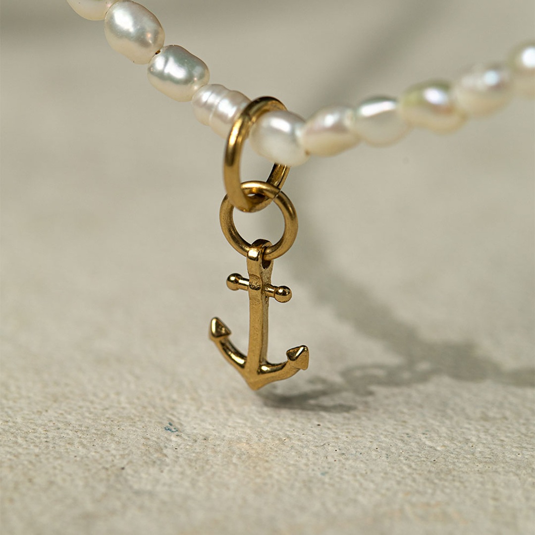 Paul Hewitt Charm Anchor Marinium Ocean Steel Goldig