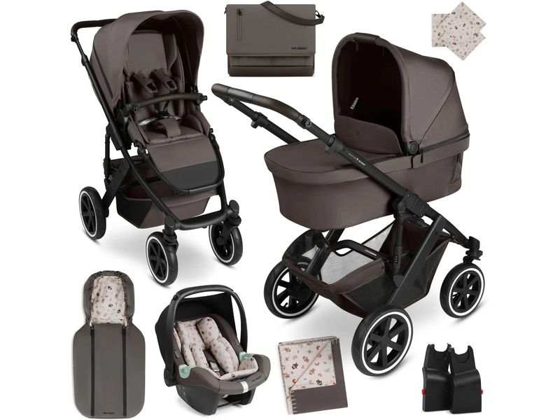 ABC Design Kinderwagenset Salsa 5 Air Teddy 3in1 Kinderwagen mit Babywanne, Sportsitz und Babyschale